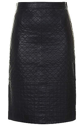 TOPSHOP QUILTED LEATHER PENCIL SKIRT 